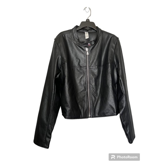 NWT SPANX Leather Like‎ Moto Jacket Black XL - Picture 1 of 9